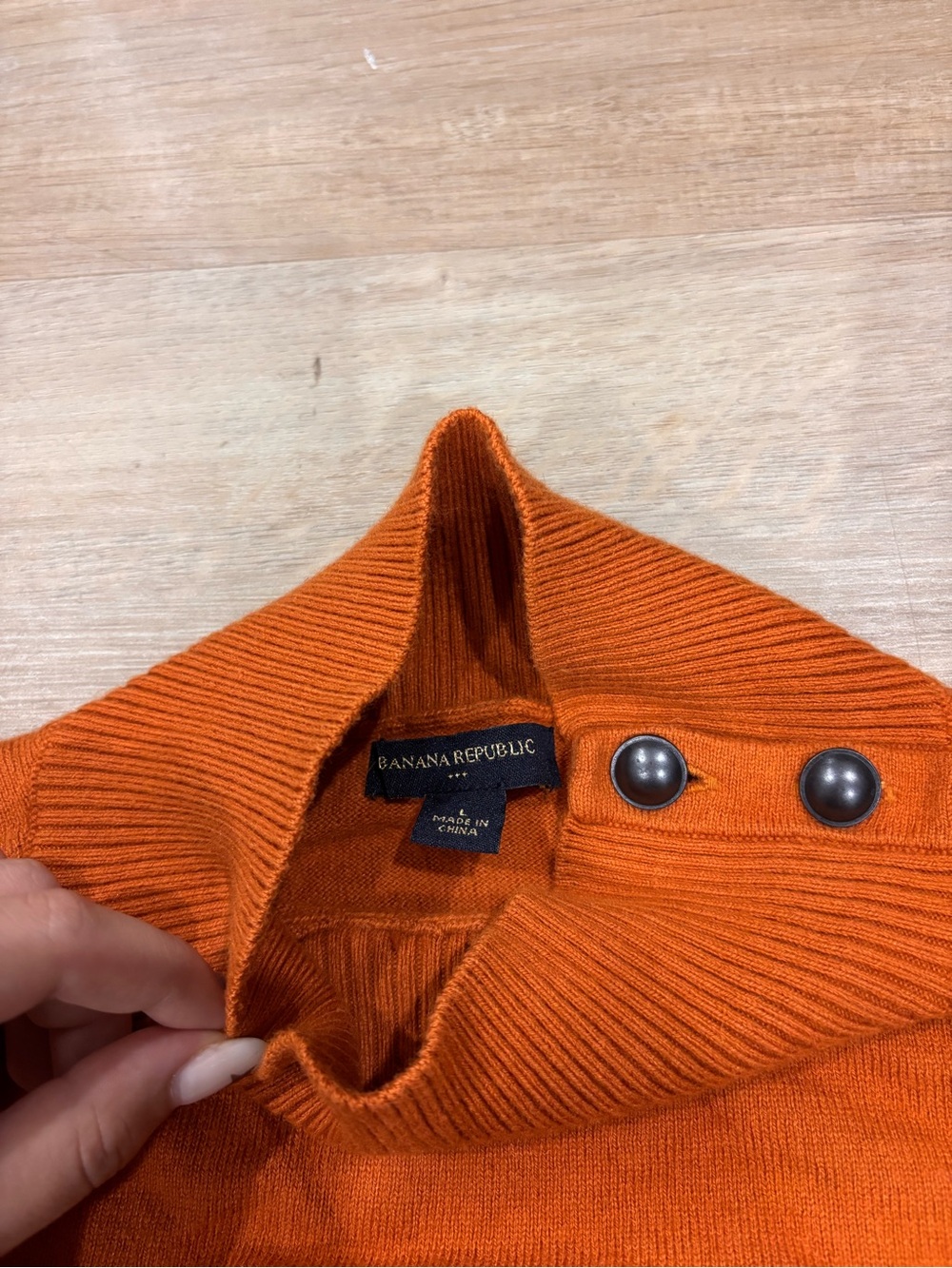 Banana Republic Orange Turtleneck Sweater with Shoulder Buttons - Picture 4 of 4